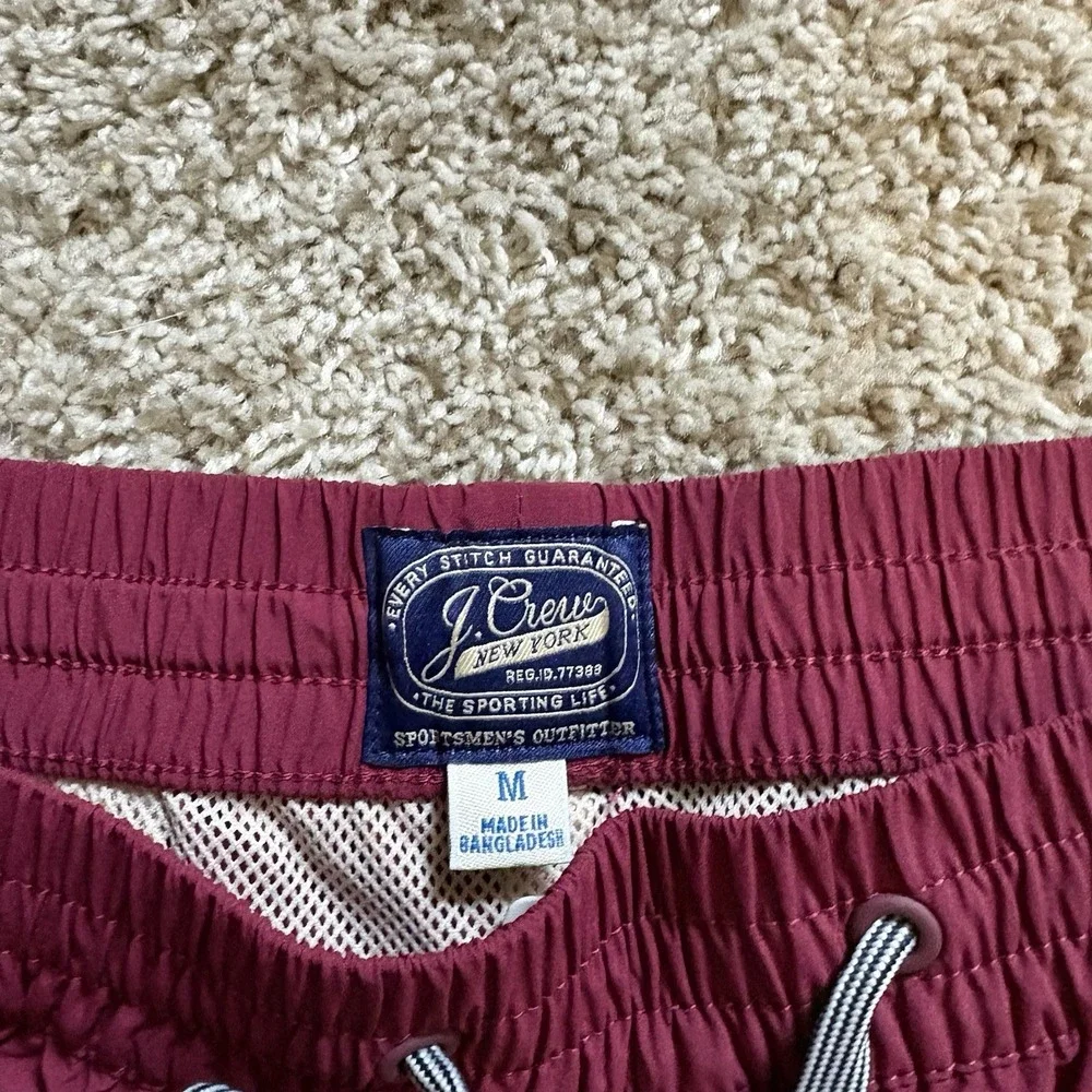 Brand New J Crew Burgendy Trunks Shorts Lined 7